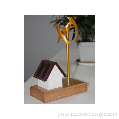 Vertical Axis Wind Turbine Model with Small Solar House